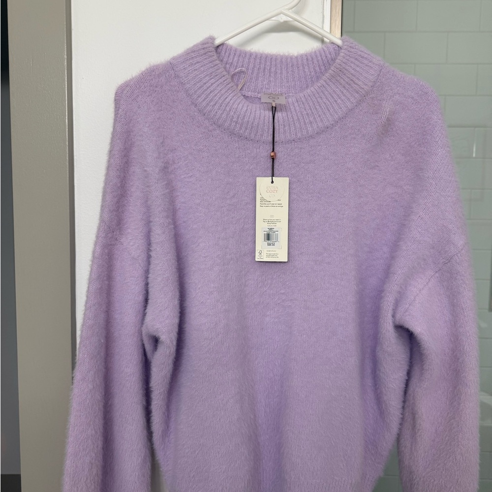 Calia by Carrie Underwood Lavender Eyelash Sweater